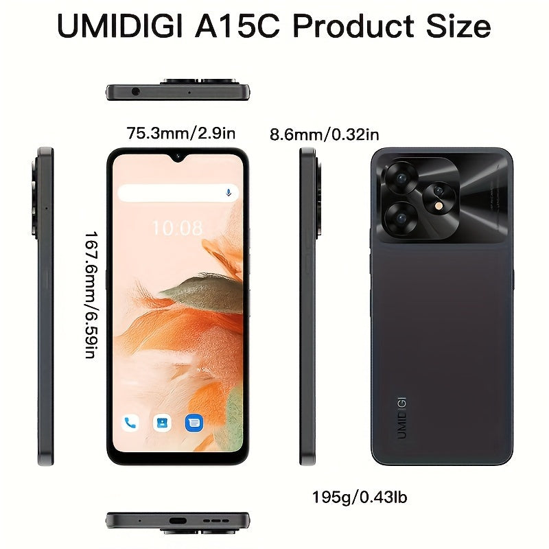 UMIDIGI A15C 8GB RAM+128GB ROM Android 13 NFC Unlocked Cell Phone 48MP Ultra-Clear AI Camera Mobile Phone 5000mAh Battery Smartphone 6.7" HD Full View Display Dual Unlock Phone.