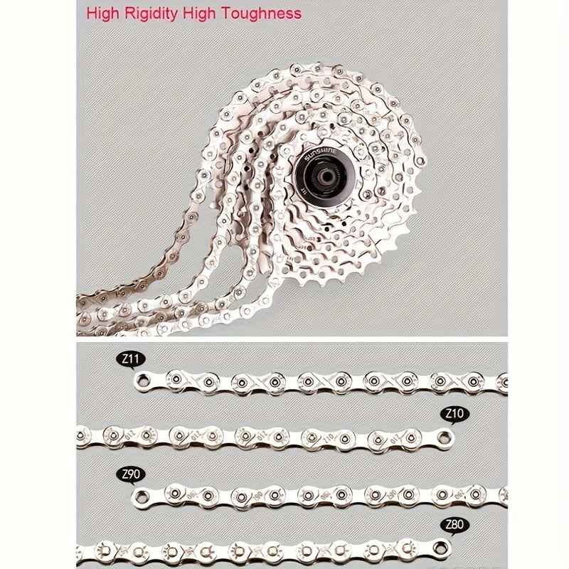 TOOPRE Ultralight Bicycle Chain - 116 Links for MTB, Road, and Folding Bikes - Compatible with 8S-12S Speeds - Smooth and Durable Riding Experience