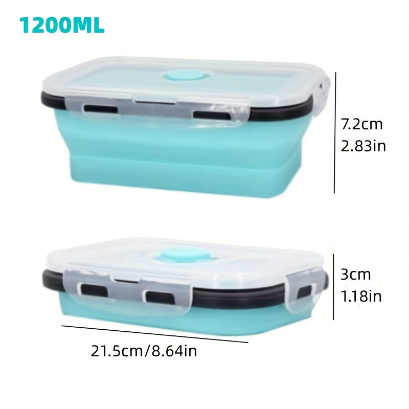 Collapsible Silicone Food Storage Containers - Microwave, Freezer & Dishwasher Safe Lunch Box with Stackable Meal Prep Containers Suitable for Leftovers, -the- Meals