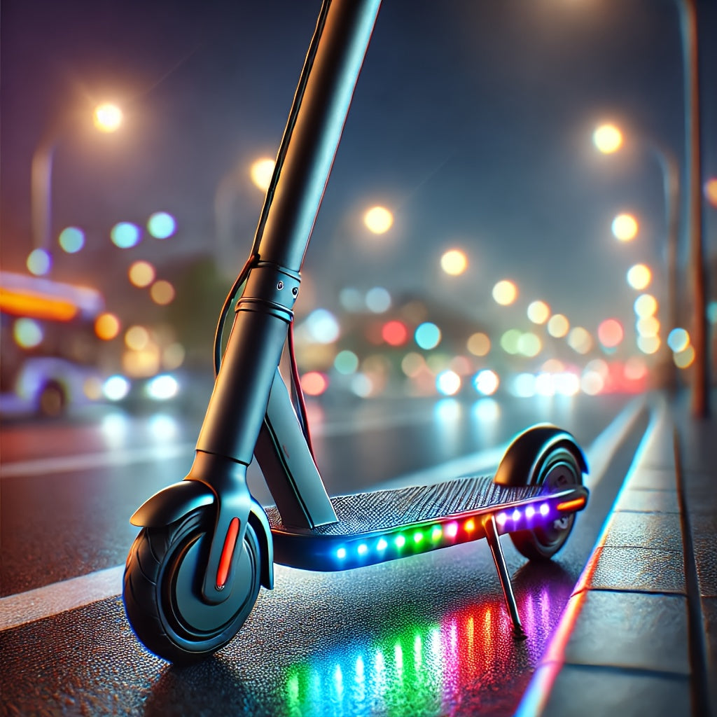 Electric Scooter Colorful LED Safety Light Strip - Enhancing Night Riding Safety with Outdoor Cycling Lighting Accessories RGBIC Multicolor Light Strip