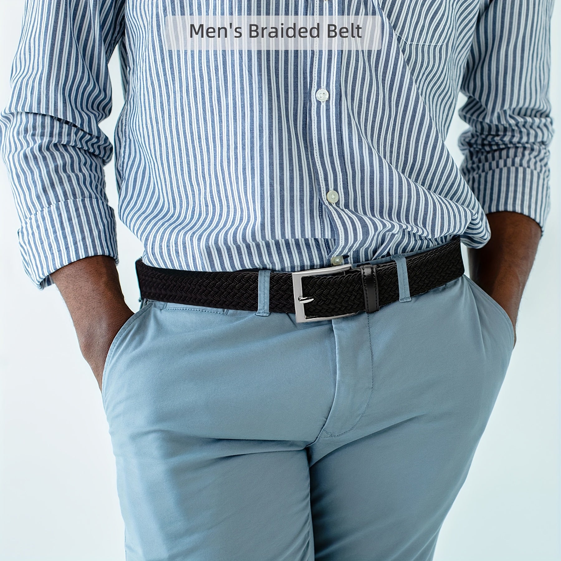 Woven Stretch Belts Made of Braided Elastic for Men And Women, Suitable for Casual Pants, Jeans, And Golf Shirts