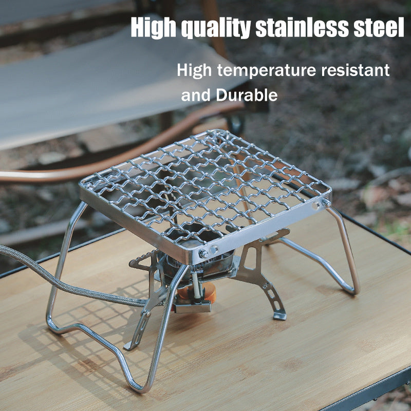 Portable & Lightweight Camping Grill: Adjustable Stainless Steel Grate, Foldable Design - Perfect for Hiking, Picnics, Fishing