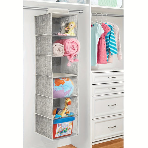 1pc Fabric Hanging Storage Rack, 6-layer Storage Bag, Non-installation Household Storage Organizer Bag, Large Capacity Hanging Organizer For Closet For Clothes Dolls Toys Sundries