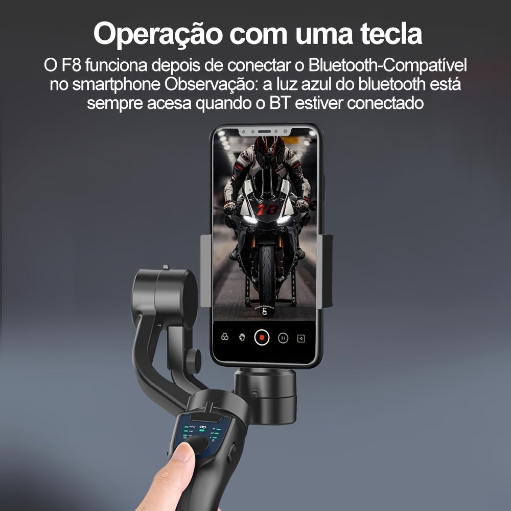 QAML F8 Handheld 3-As Gimbalfoonhouer Anti-skud Video-opname Stabiliseerder vir Xiaomi iPhone Selfoon Slimfoon