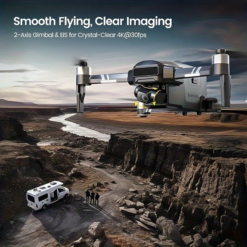 Holy Stone HS600 2-Axis Gimbal Drones with 4K EIS Camera for Adults, 2 Batteries 56-Min Flight Time, 10000 FT Range Transmission, GPS Drone with Brushless Motors, 4K/30FPS