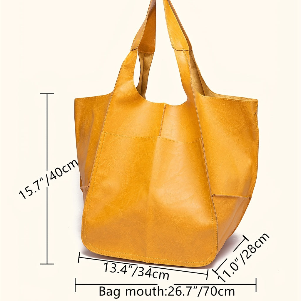 Rretro Handmade Big Beach Tote Bag High Capacity Zipper Shoulder Tote Bags Solid Color Multifunction Handbags for Ladies
