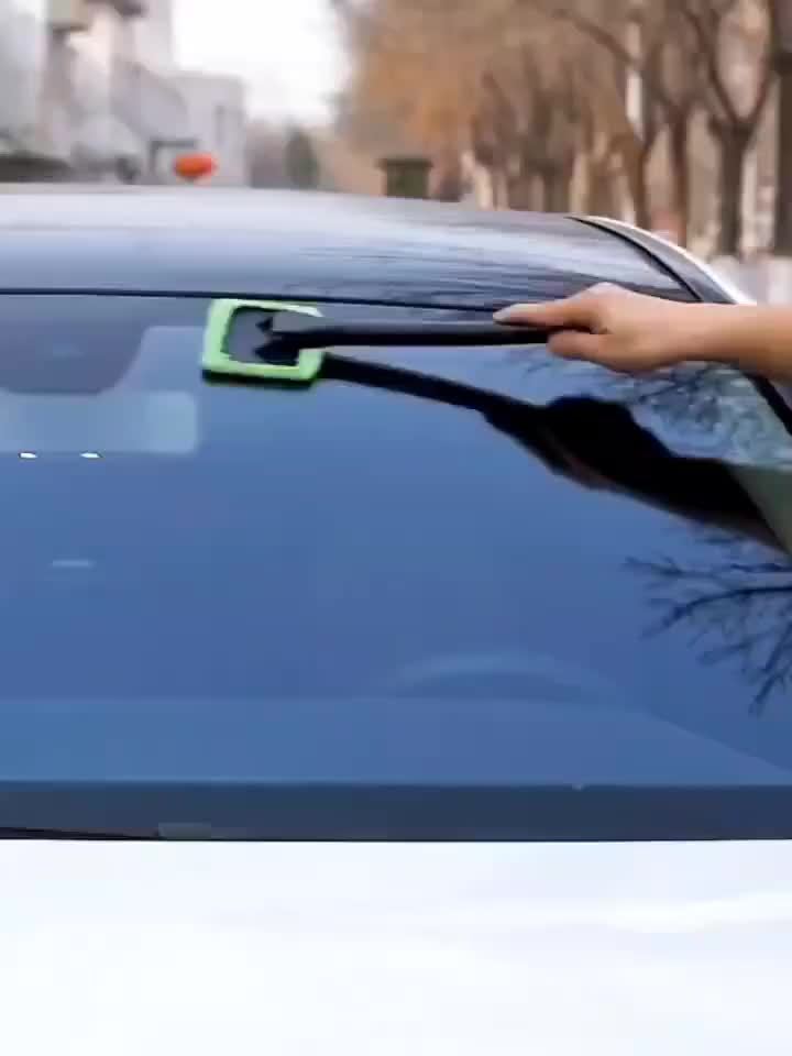 Windshield Cleaning Brush Kit | Long Handle Interior Car Glass Wiper, Plastic Material