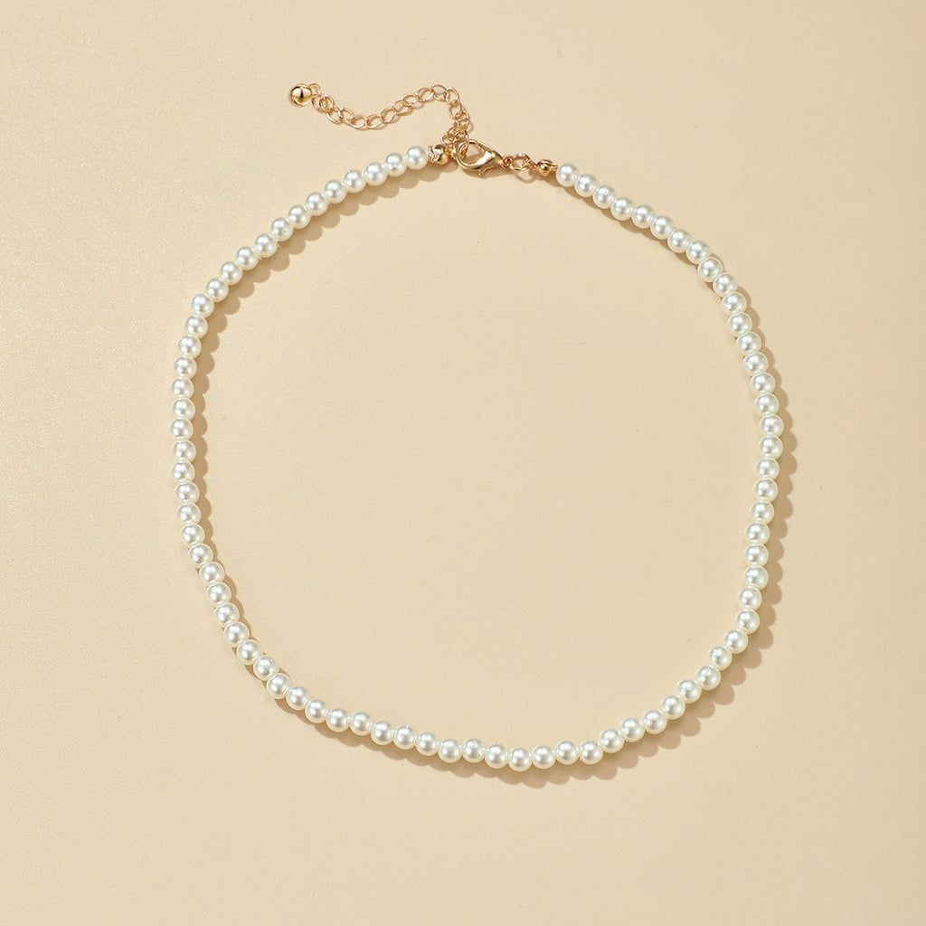 Elegant Single-Strand Faux Pearl Choker Necklace for Women - Bohemian Style, Perfect for Parties, Gatherings, and Gifts, Versatile Accessory|Clavicle Chain|Imitation Pearls
