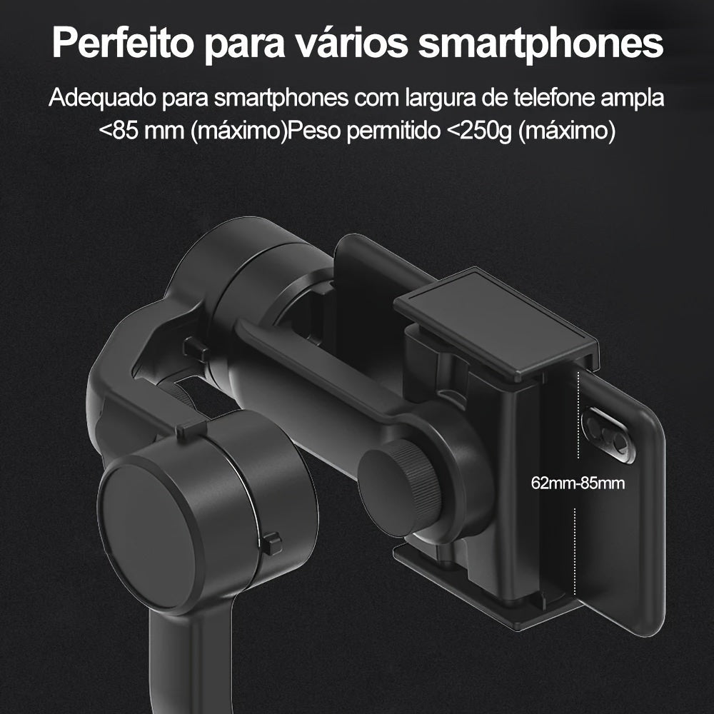 QAML F8 Handheld 3-As Gimbalfoonhouer Anti-skud Video-opname Stabiliseerder vir Xiaomi iPhone Selfoon Slimfoon