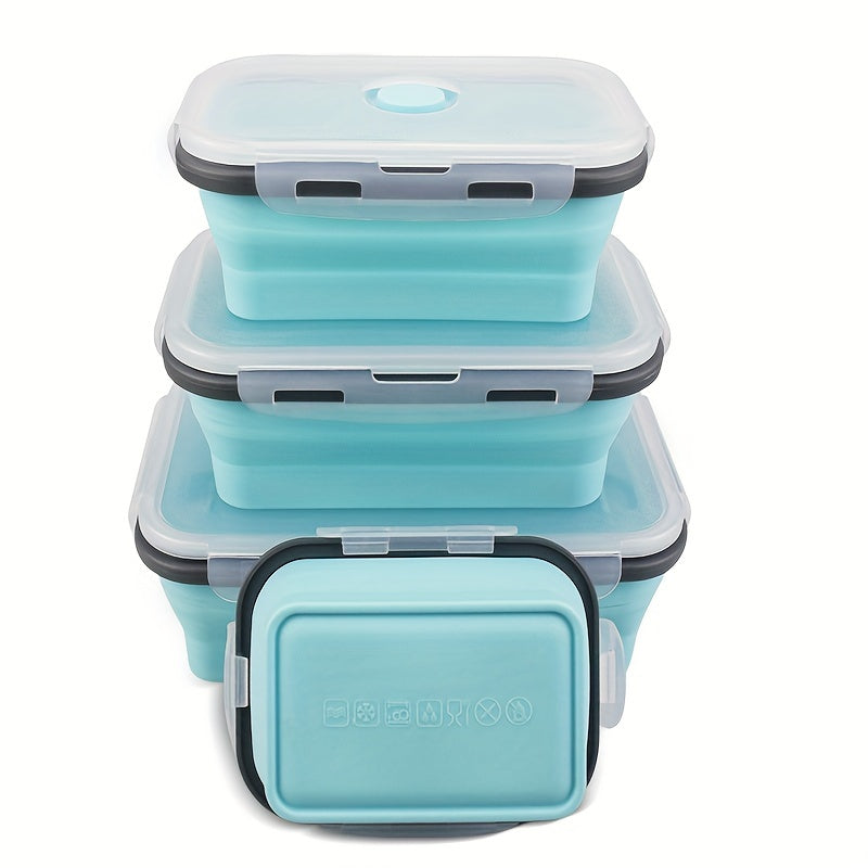 Collapsible Silicone Food Storage Containers - Microwave, Freezer & Dishwasher Safe Lunch Box with Stackable Meal Prep Containers Suitable for Leftovers, -the- Meals