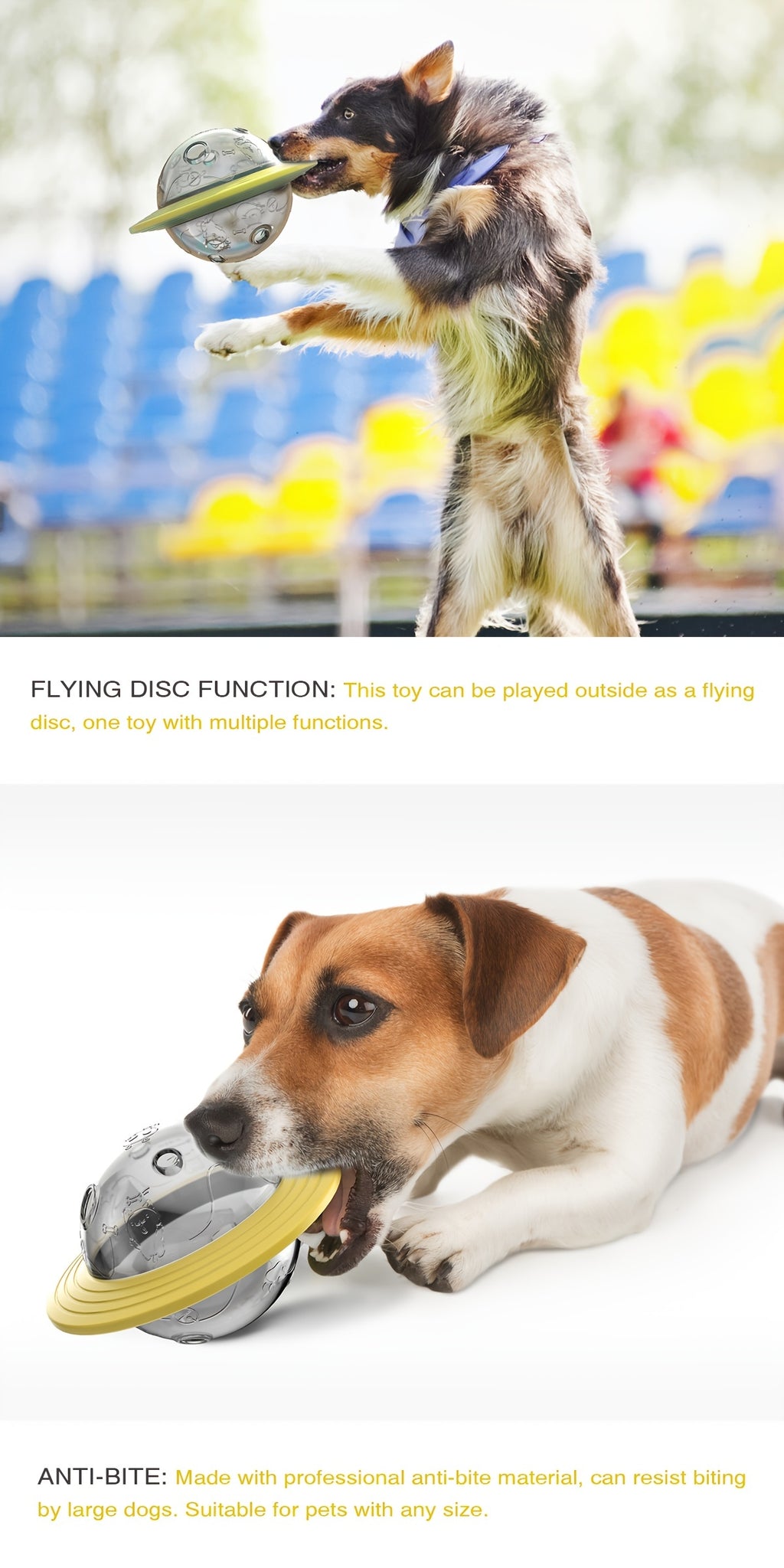 Interactive UFO Design Dog Ball Toys, Food Dispensing Pet Slow Feeder Ball, Dog Enrichment Toys, Dogs IQ Treat Ball Puzzle Toy