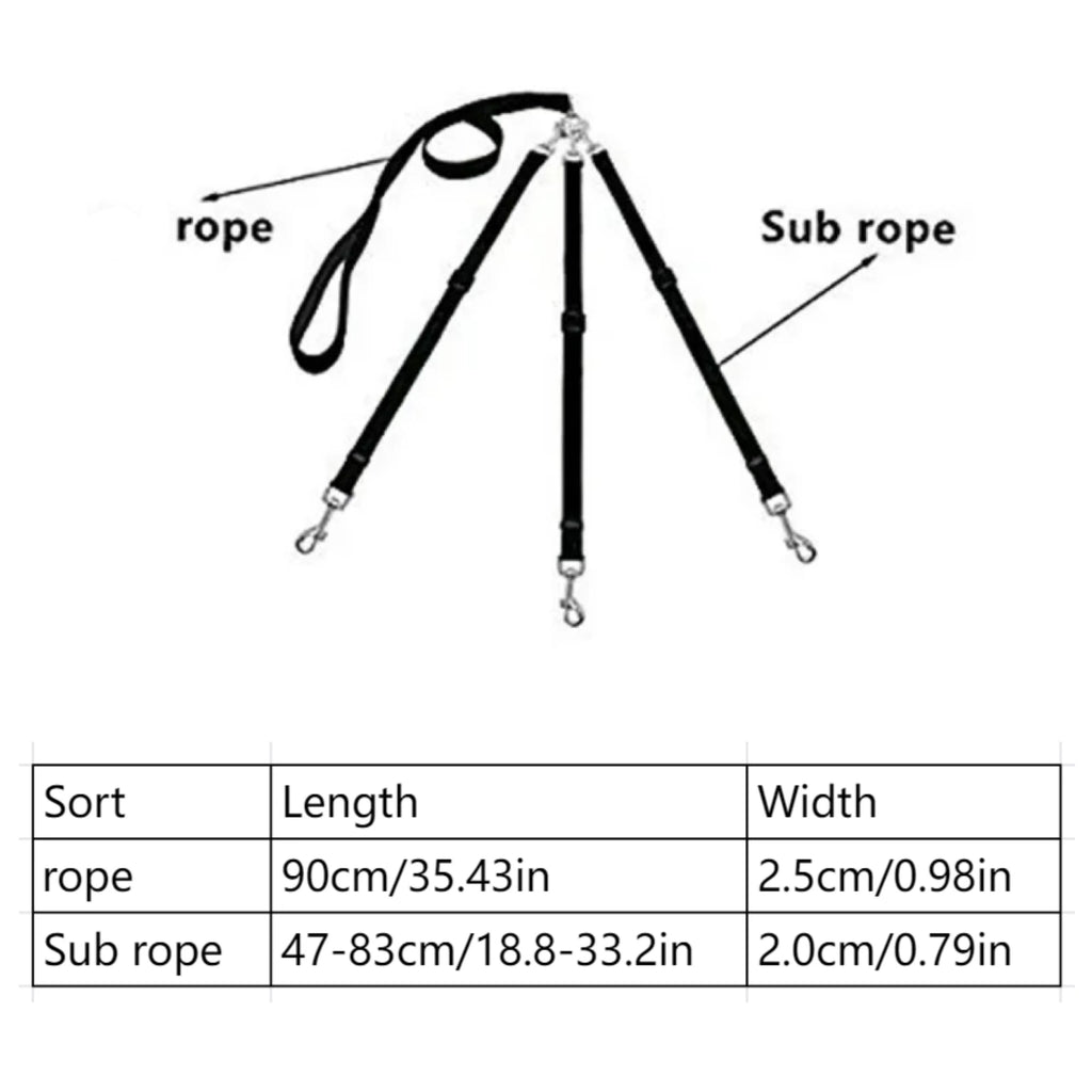Adjustable No-Pull Dog Leash Suitable for Outdoor Walking & Car Travel - 3-Way Car Seat Belt Harness for Dogs, for Hiking, Camping, Vehicle Rides