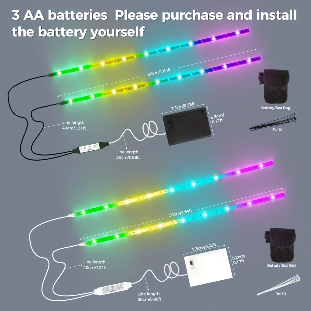 Electric Scooter Colorful LED Safety Light Strip - Enhancing Night Riding Safety with Outdoor Cycling Lighting Accessories RGBIC Multicolor Light Strip