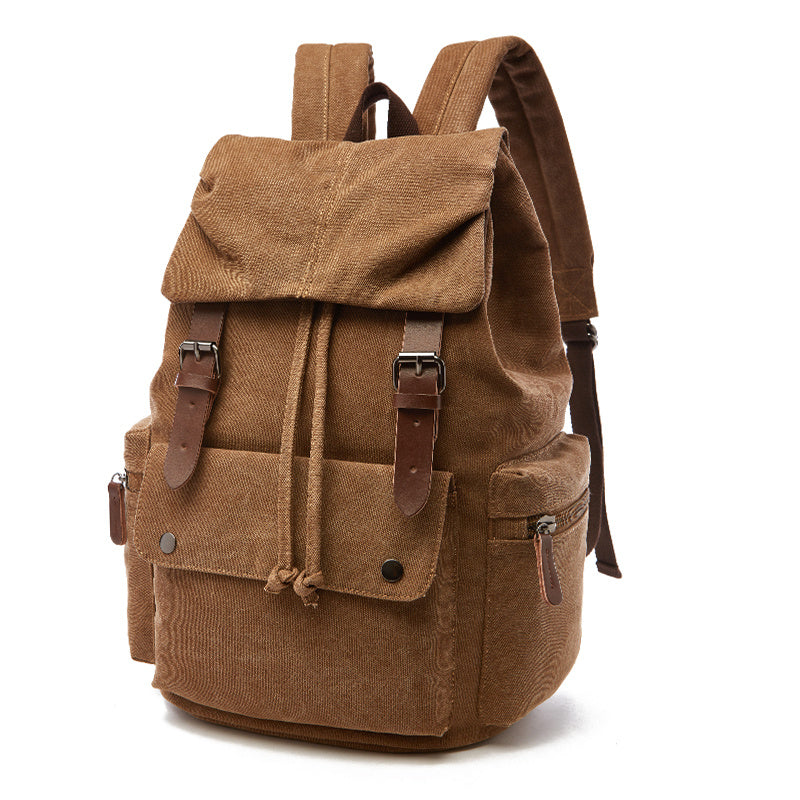 Outdoor Leisure Retro Canvas Travel Backpack - Computer Backpack - Durable & Spacious - For Men & Women - Perfect for Hiking, Camping & Everyday Use - Great Gift for Adventurers