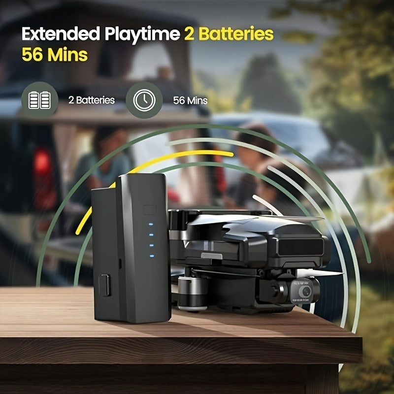 Holy Stone HS600 2-Axis Gimbal Drones with 4K EIS Camera for Adults, 2 Batteries 56-Min Flight Time, 10000 FT Range Transmission, GPS Drone with Brushless Motors, 4K/30FPS