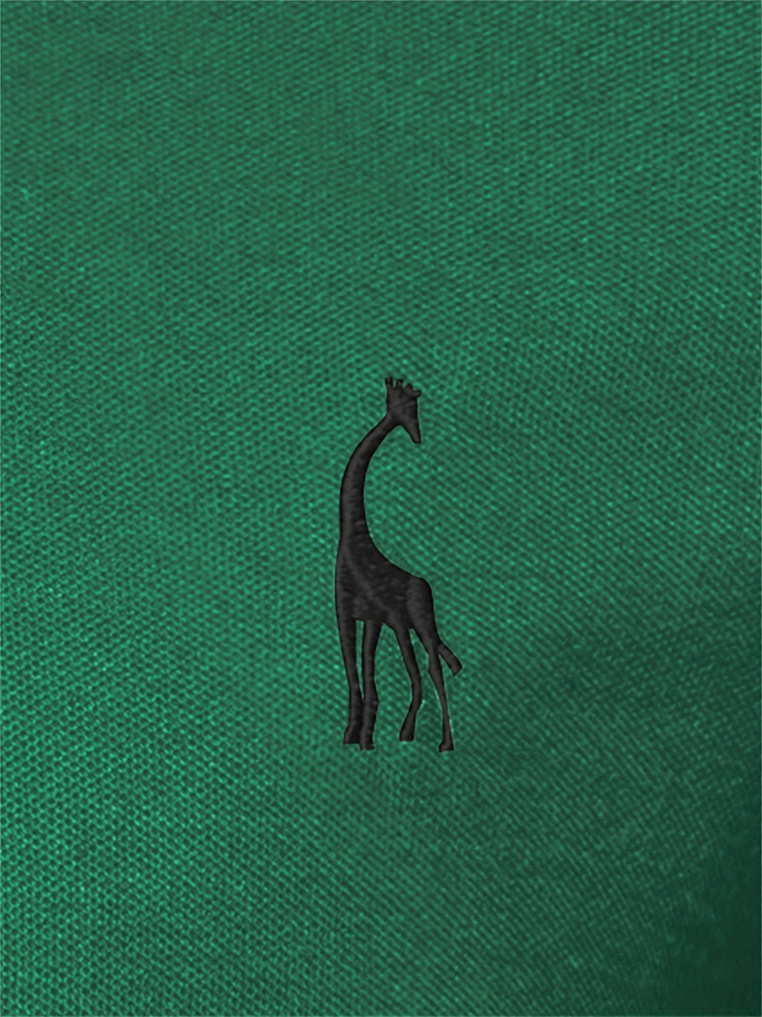 Men's Solid Giraffe Embroidery Long Sleeve Tennis Shirts, Slight Stretch All-match Fashion Men's Top