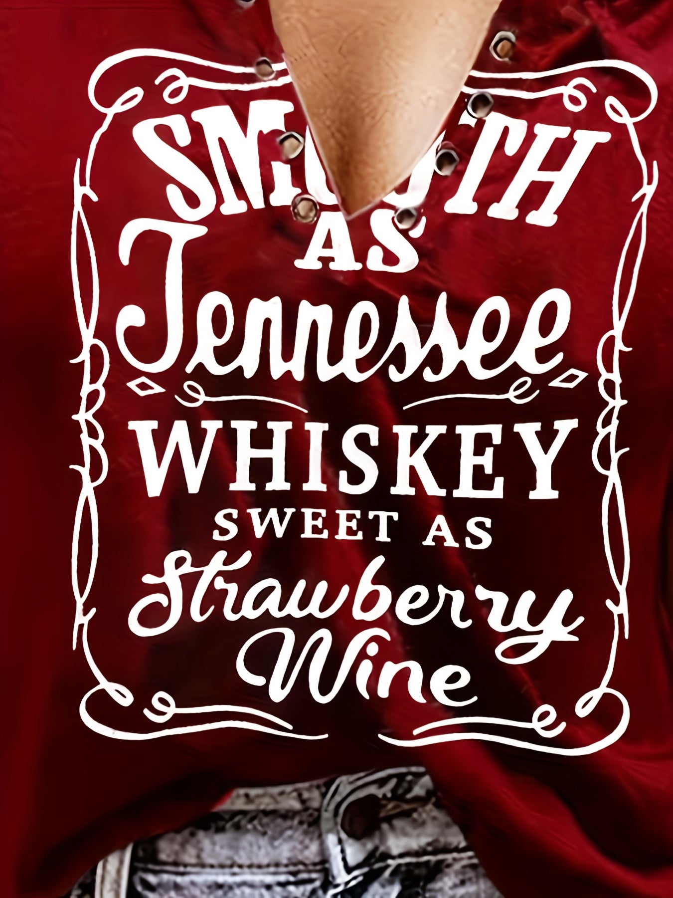 Smooth As Tennessee Whiskey Sweet As Strawberry Wine Shirt Ring Hole Sleeveless Sexy V-Neck Womens Country Music Tank Top