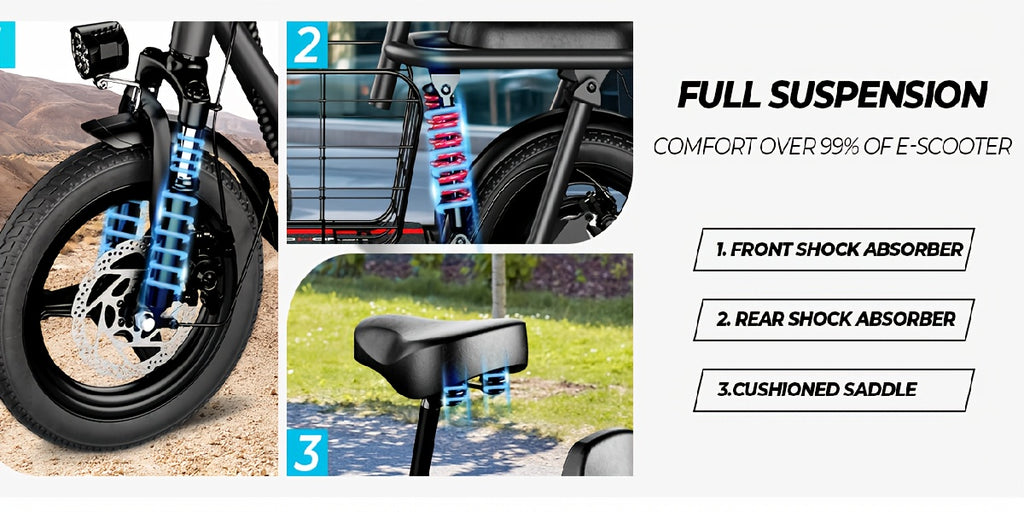 750W Peak Electric Scooter Featuring a Complimentary Seat And Basket - 480Wh Battery, Dual Suspension, Speeds Up to 22MPH, a Range of 25 Miles, LCD Display, And a Maximum Load Capacity of 330Lbs (Ideal for Commuting). This Fo