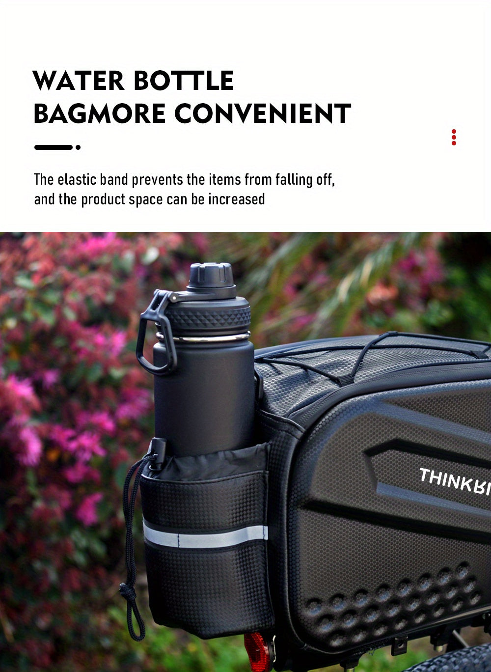 14L Hard Shell ThinkRider Bicycle Rear Hunch Bag - Anti-Splash Material, Rain Cover Included
