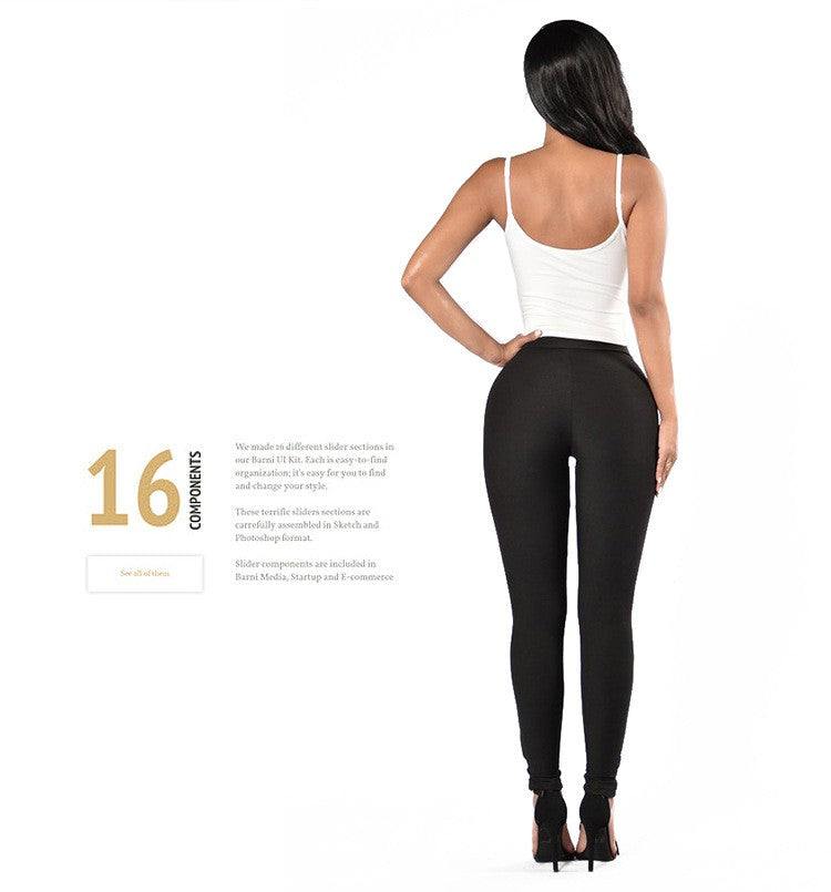 Autumn/Winter European and American Style Sexy Strappy Leggings with Double Rows of Eyelets, Cross-Over Ties, Solid Color Slim-Fit Ankle Pants for Women