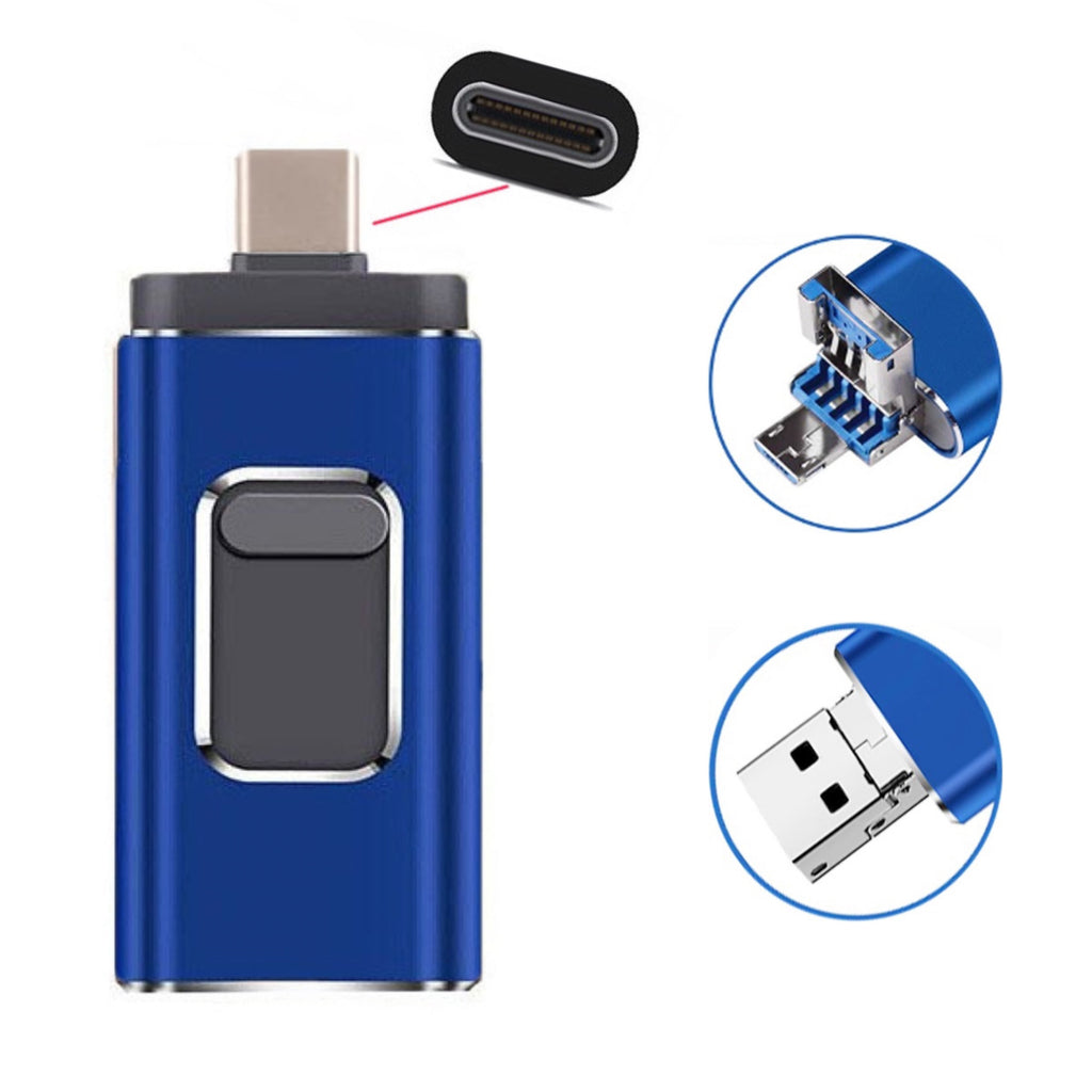 USB C Flash Drive 128GB, 3 in 1 OTG USB Type C Memory Stick Dual Type C Flash Drive Thumb Drive Photo Stick Jump Drive for USB-C Smartphone Tablet Computer Mac Laptop
