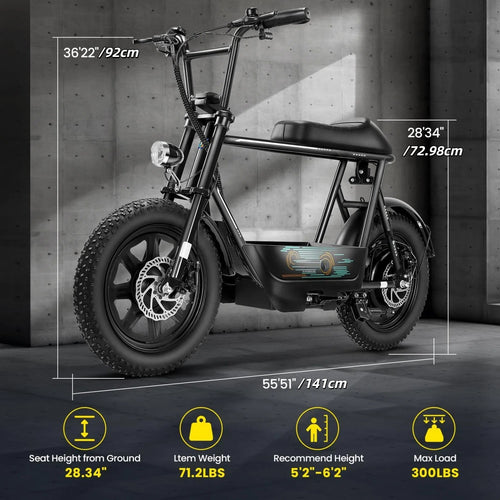 1pc Caroma 500W Electric Scooter for Adults with Seat & Basket, 16" Fat Tire, All-Terrain, 20MPH, 25Miles, 48V 7.8Ah Battery, Commuter & Off-Road E Scooter with LCD Display, Dual Disc Brake, 300lbs Max Load, Aluminum Wheels,
