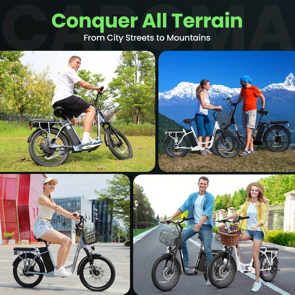 [Electric Scooter, 500W] 500W Electric Scooter, 48V Removable Lithium Battery, Max Range 25 Miles, 20MPH with Seat, with Basket, with Rear Seat, Rear Seat Max Load 110lbs, Shock Absorption, Christmas and New Year Birthday Gif
