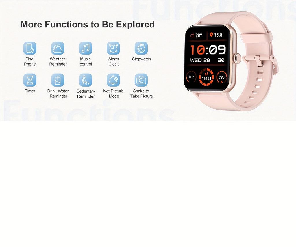 Smart Watch(Answer/Make Call), 1.85" Smart Watches for Men Women Voice Assistant, Push Message, 100+ Sport Modes, Fitness Activity Tracker, Weather, Stopwatch, Timer, Pedometer, Smartphone Watch, The Perfect Gift for Men And