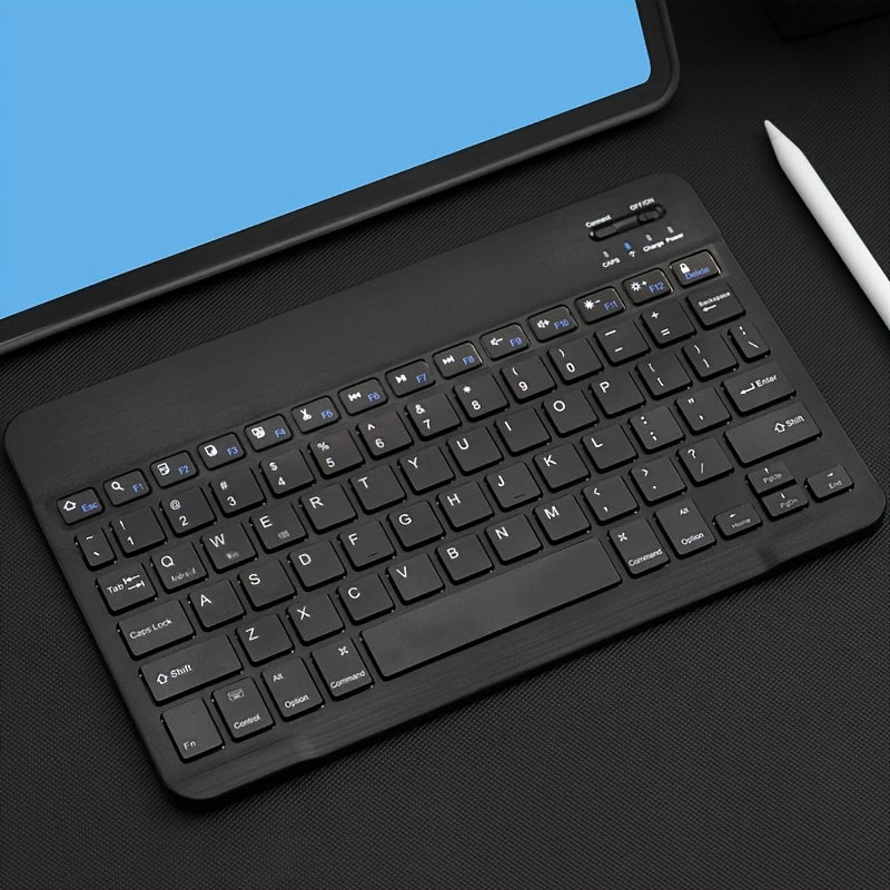 Geskik Vir Ipad, Ipad Pro, Ipad Mini, Ipad Air, Herlaaibare Ultradun Koordlose Sleutelbord Vir Apple, Iphone, Samsung Tablet Slimfoon IOS Android Windows, Draagbare Mini Koordlose 10 Duim Sleutelbord