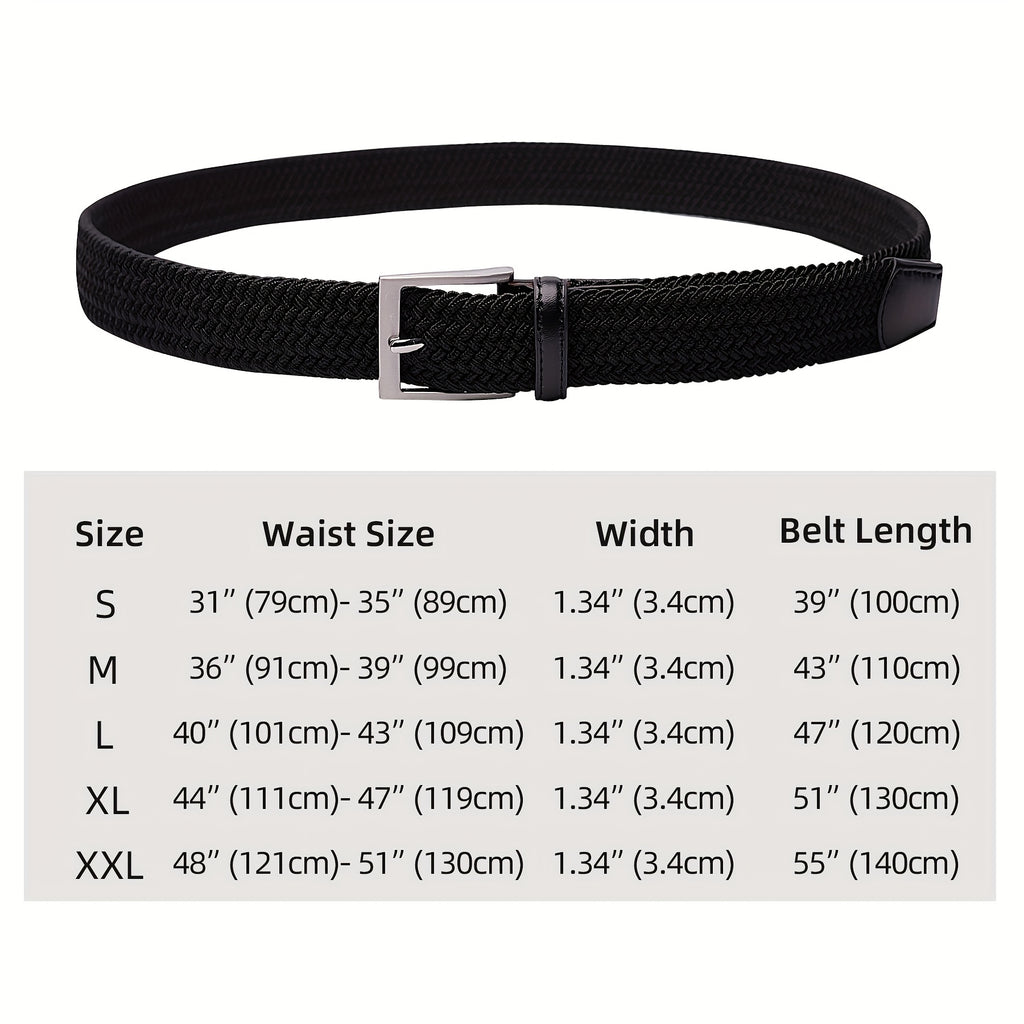 Woven Stretch Belts Made of Braided Elastic for Men And Women, Suitable for Casual Pants, Jeans, And Golf Shirts