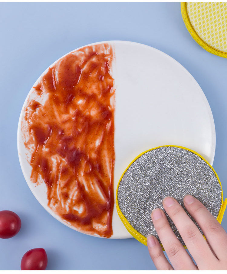 5/10 Stuks Dubbelzijdige Skottelgoedspongies vir Potte en Panne - Moeitelose Kombuisskoonmaak met Duursame Poliësterspongies