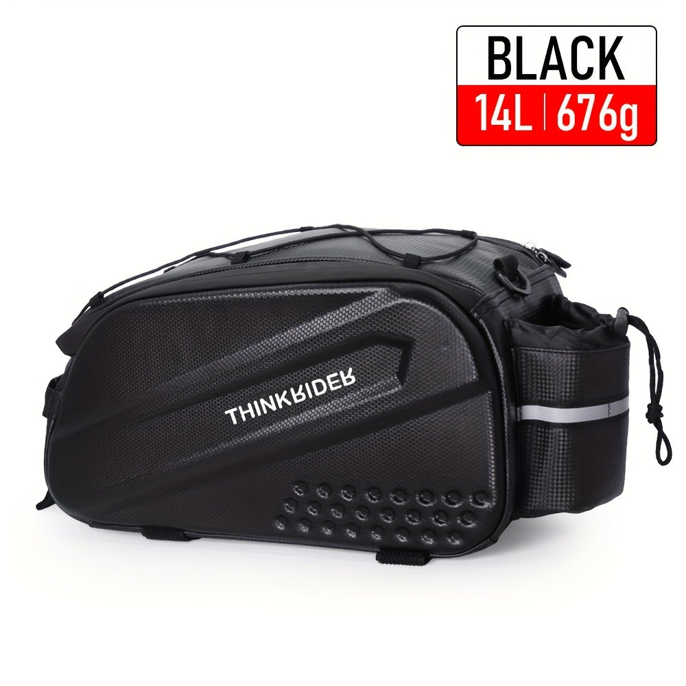 14L Hard Shell ThinkRider Bicycle Rear Hunch Bag - Anti-Splash Material, Rain Cover Included