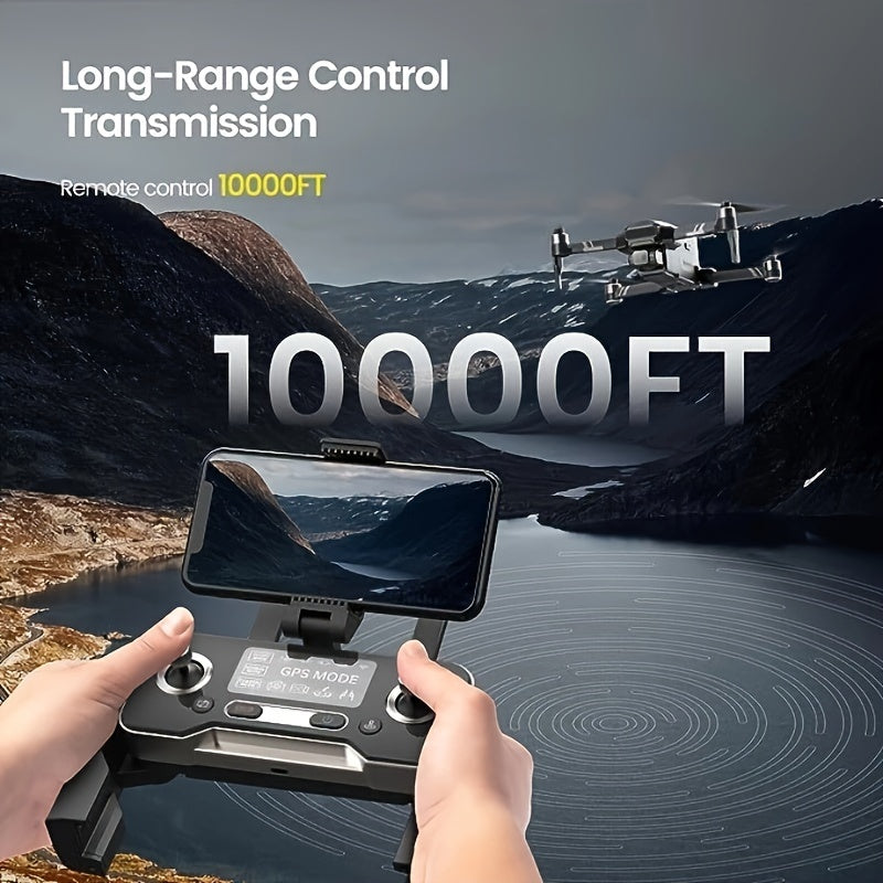 Holy Stone HS600 2-Axis Gimbal Drones with 4K EIS Camera for Adults, 2 Batteries 56-Min Flight Time, 10000 FT Range Transmission, GPS Drone with Brushless Motors, 4K/30FPS