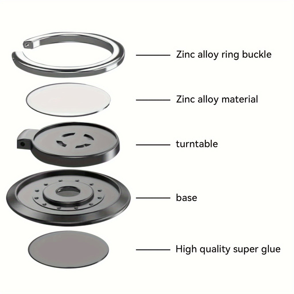 360 Grade Draaiende Universele Vingerringhouerstaander met Magnetiese Montering en Foonagterplakkerblokkiebeugel vir Selfoonmotor