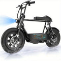 1pc Caroma 500W Electric Scooter for Adults with Seat & Basket, 16" Fat Tire, All-Terrain, 20MPH, 25Miles, 48V 7.8Ah Battery, Commuter & Off-Road E Scooter with LCD Display, Dual Disc Brake, 300lbs Max Load, Aluminum Wheels,