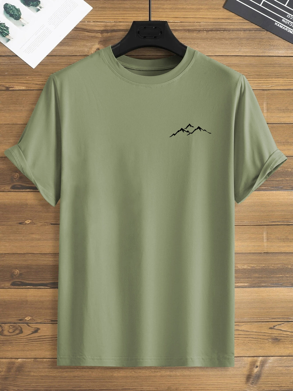 Plus Size Mountain Men's Casual Trendy Graphic Print Comfortable Crew Neck Short Sleeve T-shirts, Summer Oversized Loose Tees