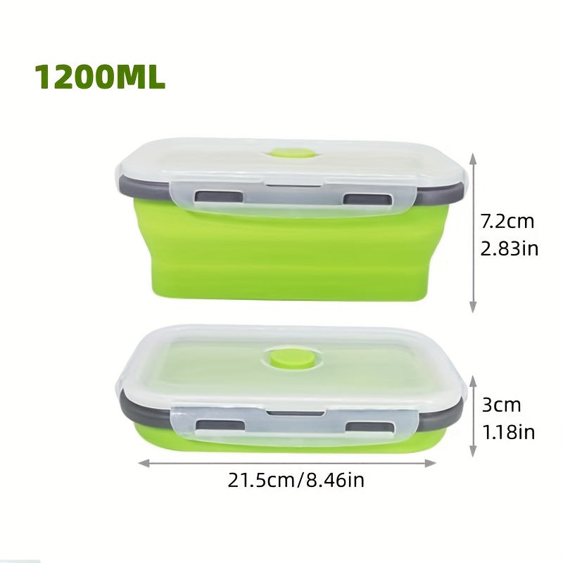 Collapsible Silicone Food Storage Containers - Microwave, Freezer & Dishwasher Safe Lunch Box with Stackable Meal Prep Containers Suitable for Leftovers, -the- Meals
