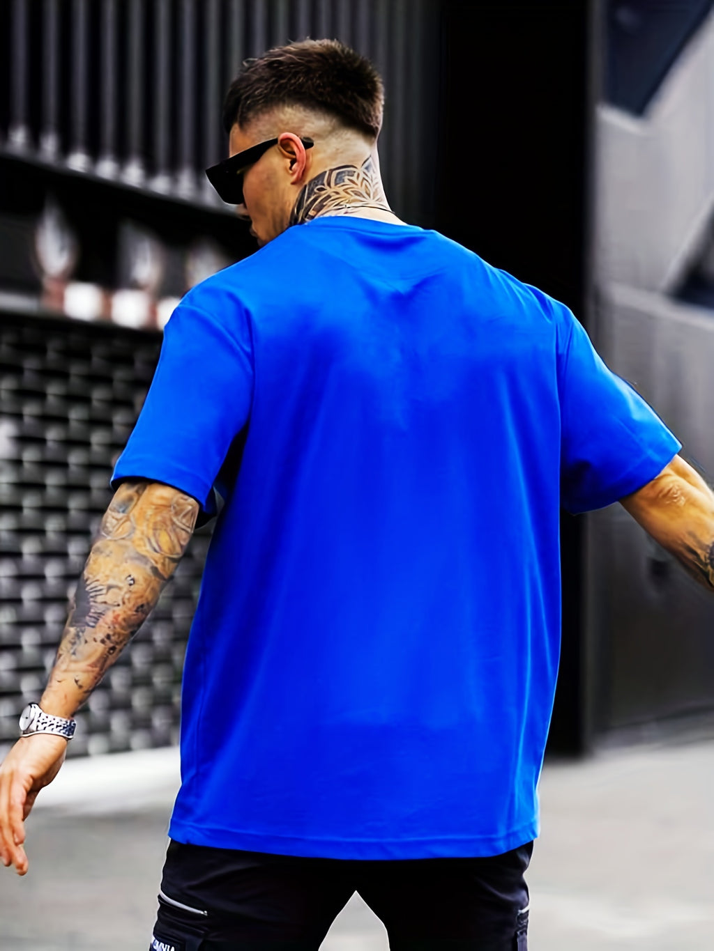 Plus Size Men's Trendy Cross Graphic Tees, Comfy Stretch Breathable T-shirts For Summer, Oversized Loose Men's Clothings