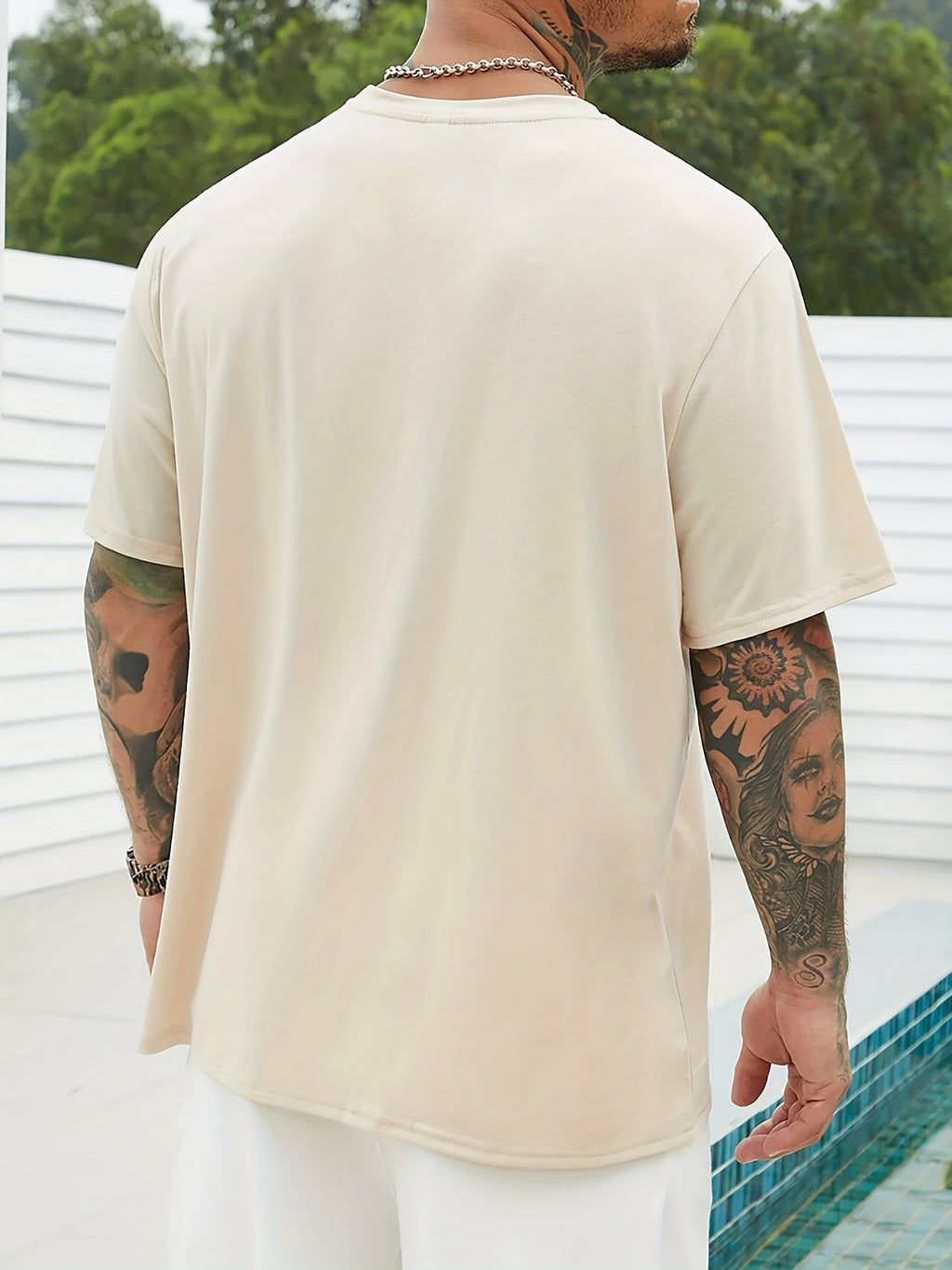 Plus Size Men's Trendy Cross Graphic Tees, Comfy Stretch Breathable T-shirts For Summer, Oversized Loose Men's Clothings
