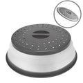 1pc Collapsible Microwave Food Cover, BPA Free TPR, 10.5 Inch, Round With Handle, Microwave Plate Protector Cover With Steam Vent And Strainer, For Fruit (Grey)
