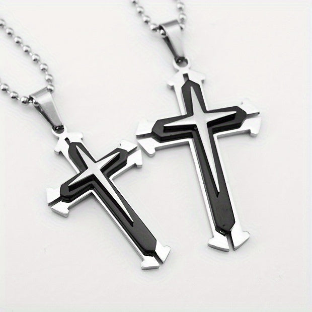 Metal Cross Necklace Simple Cross Pendant With Chain Necklace
