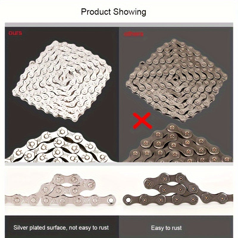 TOOPRE Ultralight Bicycle Chain - 116 Links for MTB, Road, and Folding Bikes - Compatible with 8S-12S Speeds - Smooth and Durable Riding Experience