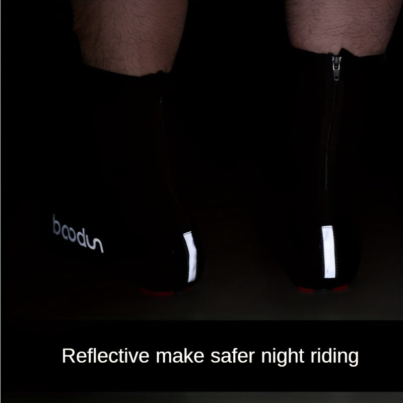 1 Pair Reflective High Elastic Breathable Zipper Cycling Shoe Cover Road Mountain Bike MTB Shoes Cover Lycra Bicycle Overshoes For Men And Women