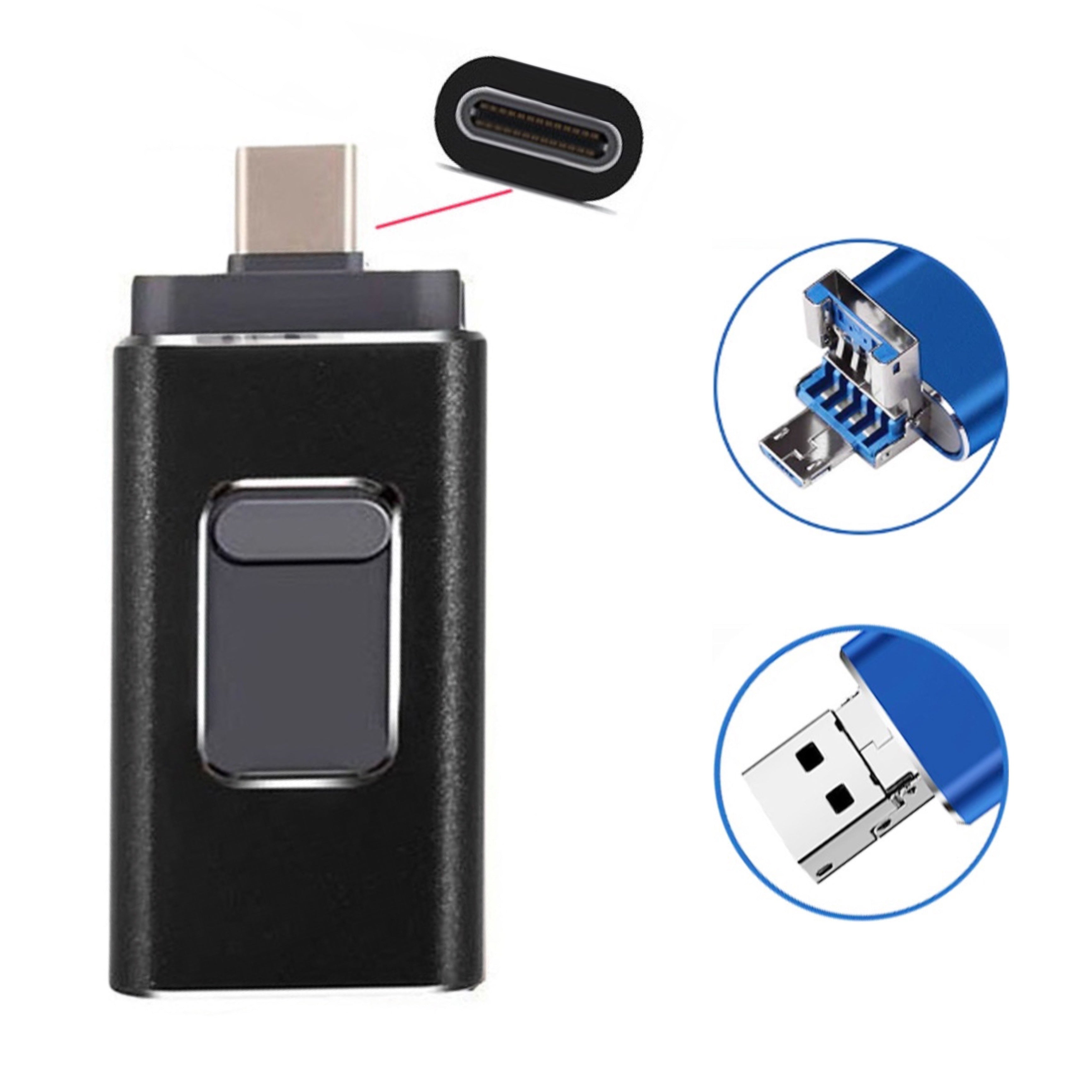 USB C Flash Drive 128GB, 3 in 1 OTG USB Type C Memory Stick Dual Type C Flash Drive Thumb Drive Photo Stick Jump Drive for USB-C Smartphone Tablet Computer Mac Laptop