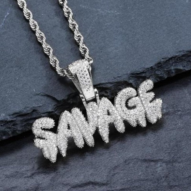 Men's Punk Classic Luxury with Synthetic Cubic Zirconiaia Pendant Hip Hop Gothic Cool Men's Necklace Fashion Jewelry Accessories Gift Jewelry
