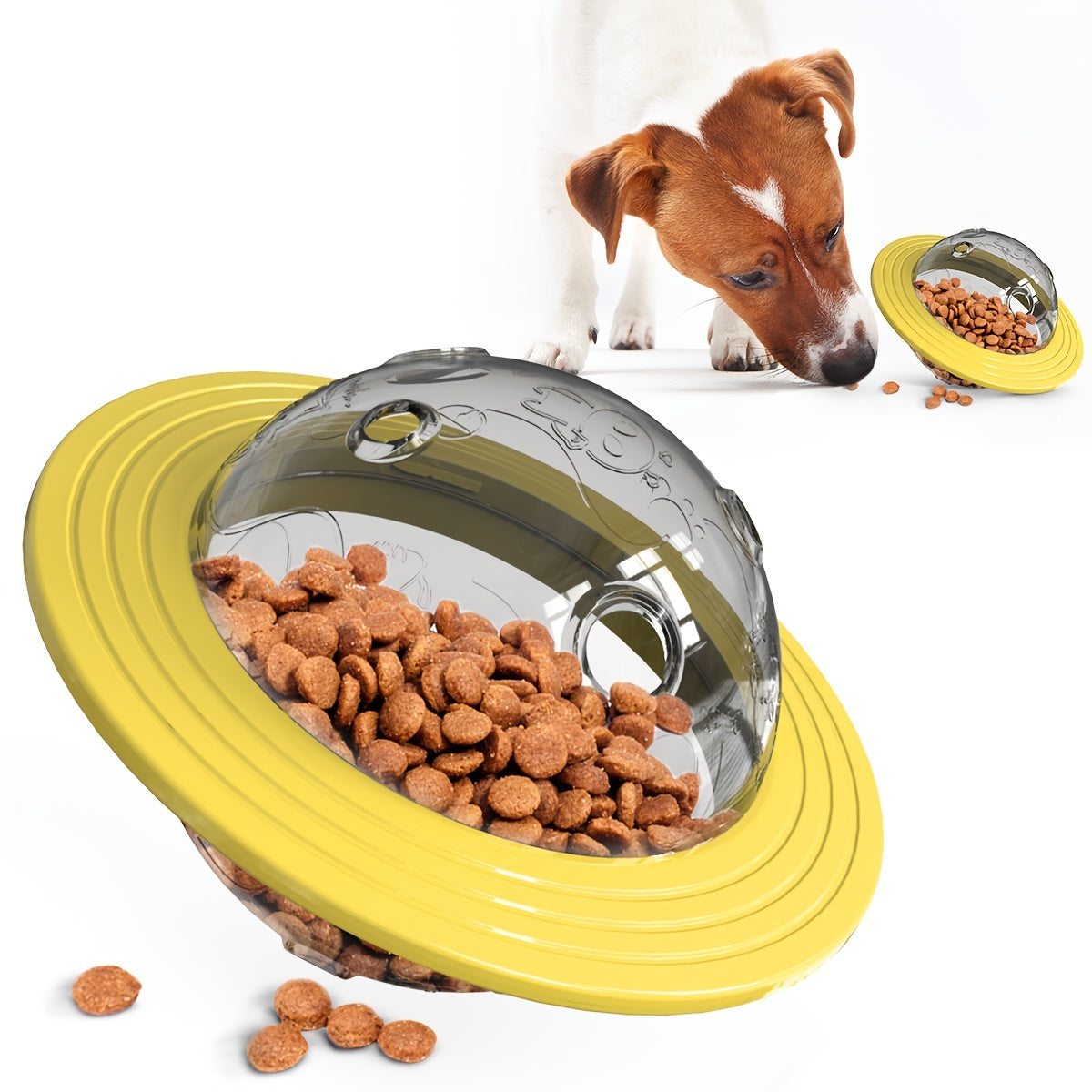 Interactive UFO Design Dog Ball Toys, Food Dispensing Pet Slow Feeder Ball, Dog Enrichment Toys, Dogs IQ Treat Ball Puzzle Toy