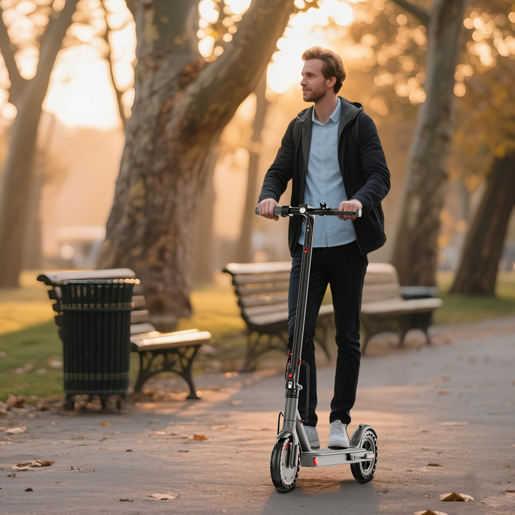 LADPED Multiple Models Folding Electric Scooter, Rated 350W/500W Motor Optional, 5.2AH-14.5AH Battery, with 8.5-10inches Anti-skid Solid Tires, Scooter Electric with Long Range, 15-20MPH Speed Foldable Commuting E-Scooter for