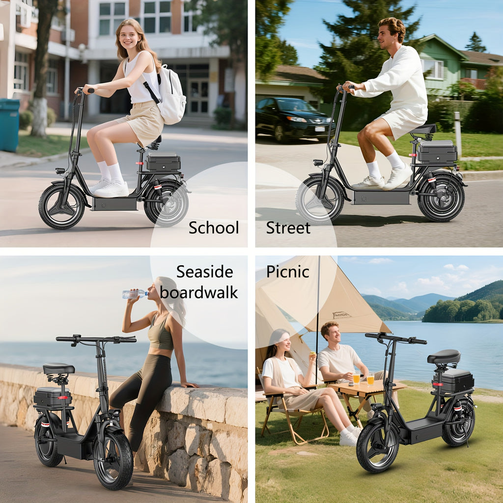 Electric Scooter Powerful, Adaptable To All Terrains, Essential For Outdoor Adventures, Simple Design, Friendly Travel, New Choice For Urban Life; 500W Power, Speed Of 20MPH, Range Of 30MILES, Climbing Slope Of 20-30, Long-te