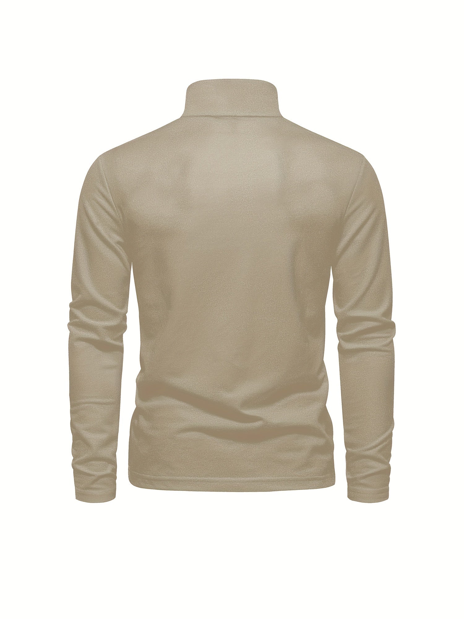 Men's Solid Giraffe Embroidery Long Sleeve Tennis Shirts, Slight Stretch All-match Fashion Men's Top
