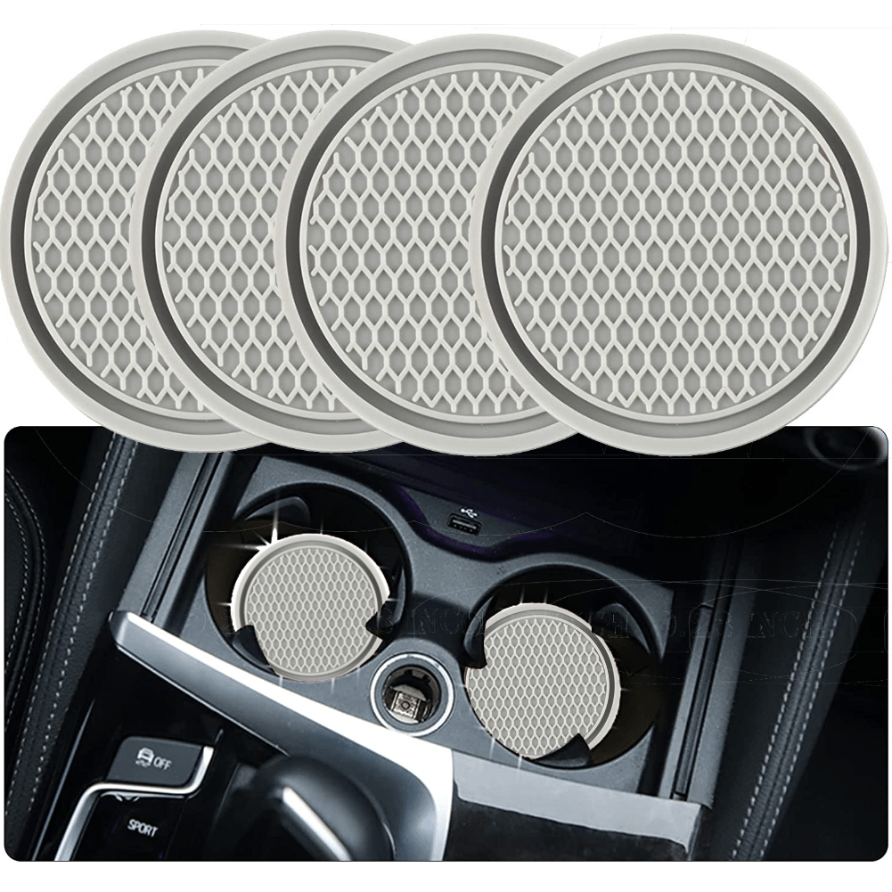 ZukMi Car Cup Coaster, 4pcs Universal Non-Slip Cup Holders Embedded in Ornaments Coaster, Car Interior Accessories,Universal Fit Auto Cup Holders Accessories for Women and for Man